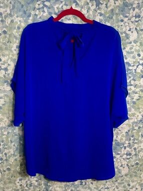 Tie-neck Cobalt Blue Blouse XL